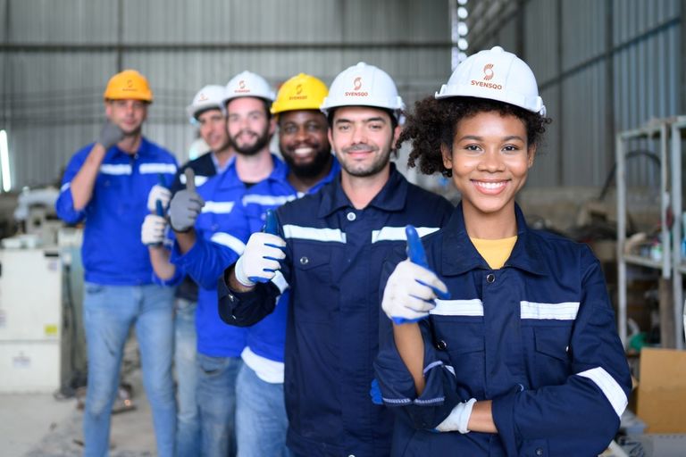 group of worker team